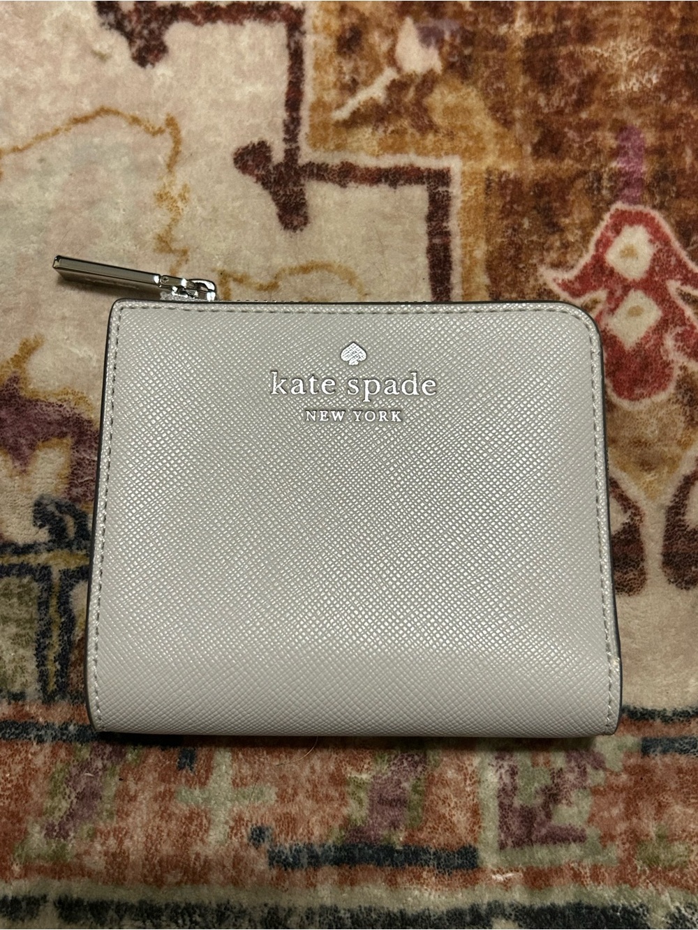 Kate Spade L-zip Saffiano cross grain leather wallet